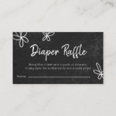 Modern zwart-wit Baby shower luier Raffle Informatiekaartje (Voorkant)