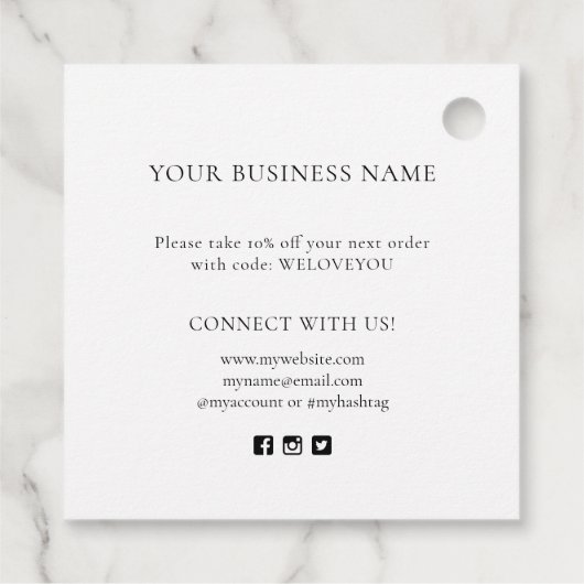 Modern zwart-wit bedrijf dank u Label (Achterkant)