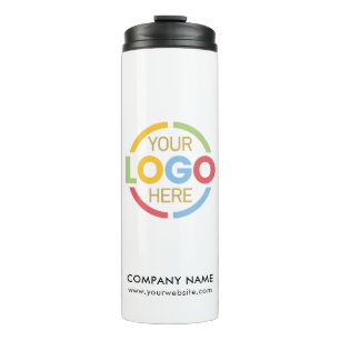 Modern Zwart Wit Bedrijfsbedrijf Business Logo Thermosbeker