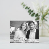 Modern zwart-wit, bespaar ons datumBriefkaart Aankondigingskaart (Staand voorkant)