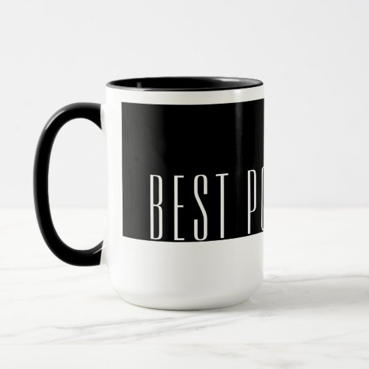 Modern zwart-wit beste POPPY ooit Mok (Links)