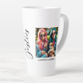 /Modern Zwart Wit Bestie 2 Fotocollage Latte Mok