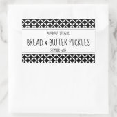 Modern zwart-wit bliklabel rechthoekige sticker (Tas)