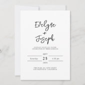 Modern zwart-wit Boho Alles in één bruiloft Kaart (Voorkant)