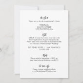 Modern zwart-wit Boho Alles in één bruiloft Kaart (Achterkant)