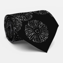 Modern zwart-wit boho chic madeliefjespatroon