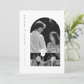 Modern zwart-wit Boho foto bruiloft uitnodiging (Staand voorkant)