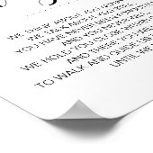 Modern zwart-wit bruiloftsgedicht-herdenking poster (Hoek)