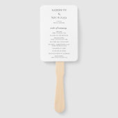 Modern zwart-wit bruiloftsprogramma handwaaier (Voorkant)