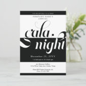 Modern zwart-wit business gala kaart (Staand voorkant)