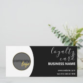 MODERN ZWART WIT BUSINESS LOGO 10 LOYALITEIT KAART (Staand voorkant)