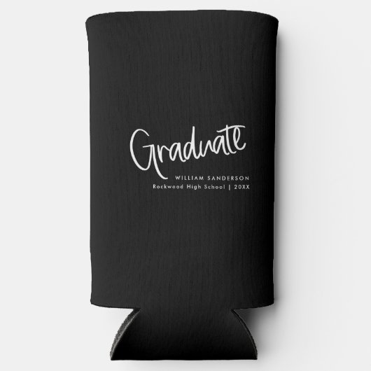 Modern zwart-wit Casual script Afstuderen (Voorkant)