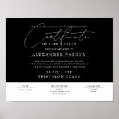 Modern Zwart-wit Certificaat Award Afstuderen Poster (Voorkant)