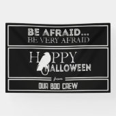 Modern zwart-wit chique glam halloween feest spandoek (Horizontaal)