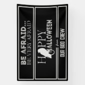 Modern zwart-wit chique glam halloween feest spandoek (Verticaal)