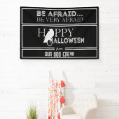 Modern zwart-wit chique glam halloween feest spandoek (Insitu)