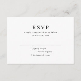 Modern Zwart Wit Classic RSVP Behuizing Kaart