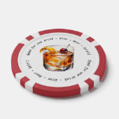 Modern Zwart Wit Cocktail Drink Voucher Bruiloft Poker Chips (Enkel)