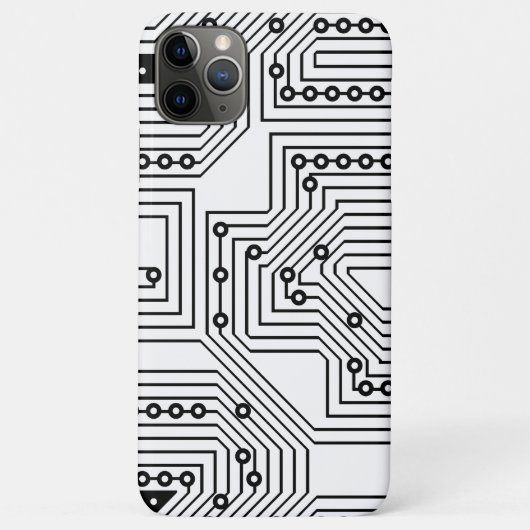 Modern zwart-wit computercircuitpatroon Case-Mate iPhone case (Achterkant)