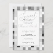 Modern zwart wit dambord kaart (Voorkant)