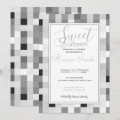 Modern zwart wit dambord kaart (Voorkant / Achterkant)