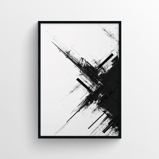 Modern zwart-wit digitaal Abstract Poster