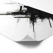 Modern zwart-wit digitaal Abstract Poster (Hoek)