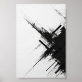 Modern zwart-wit digitaal Abstract Poster (Voorkant)