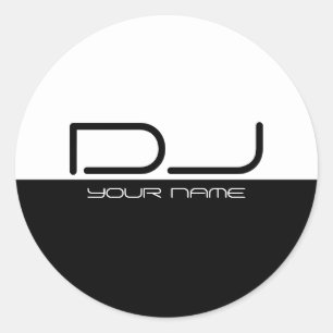Modern Zwart & Wit DJ Sticker