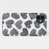 Modern zwart-wit Doodle Hearts Pattern Case-Mate iPhone Case (Achterkant (horizontaal))