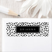 Modern Zwart-wit Dot Achtergrond Naam Sticker (Insitu)
