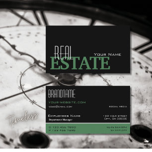 Modern zwart-wit, eenvoudig en professioneel visitekaartje