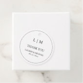 Modern zwart-wit eenvoudig monogram Dank u Bedankjes Labels (In situ)