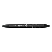 Modern zwart-wit, eenvoudig script bruiloft zwarte inkt pen (Voorkant)