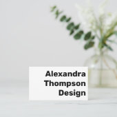 Modern zwart-wit, eenvoudig Visitekaartje (Staand voorkant)