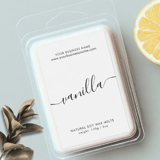 Modern zwart-wit eenvoudig wax smeltlabel voedselcontainer etiket