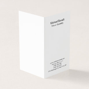 Modern Zwart & Wit Elegant Plain Professional Visitekaartjes