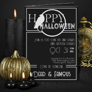 Modern Zwart Wit Elegant Volwassen Halloween Party
