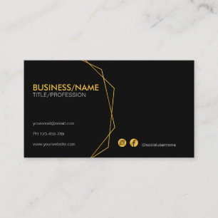 Modern zwart-wit en Gold Professional Visitekaartj Visitekaartje
