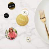 Modern Zwart Wit en Goud 50 en Fabulous Confetti (Groep)