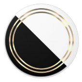 Modern Zwart, Wit en Goud Keramische Knop (Voorkant)