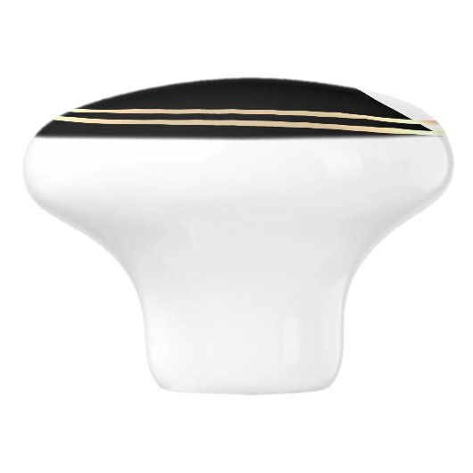 Modern Zwart, Wit en Goud Keramische Knop (Zijkant)