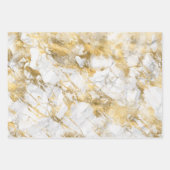 Modern zwart, wit en gouden marmer inpakpapier vel (Voorkant 3)