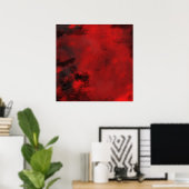 Modern zwart-wit en rood Abstract - creatief en ar Poster (Thuiskantoor)
