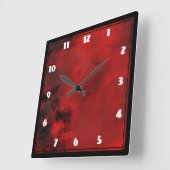 Modern zwart-wit en rood Abstract - creatief en ar Vierkante Klok (Hoek)