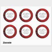 Modern zwart-wit en rood Abstract - zakelijk Ronde Sticker (Vel)