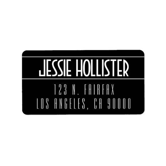Modern zwart-wit etiket (Voorkant)