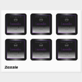 Modern zwart wit etiket Paars Lijst Logo (Vel)