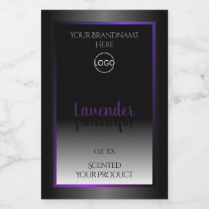 Modern zwart wit etiket Paars Lijst Logo