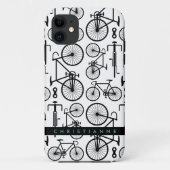 Modern zwart-wit fietspatroon Case-Mate iPhone case (Achterkant)